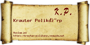 Krauter Polikárp névjegykártya